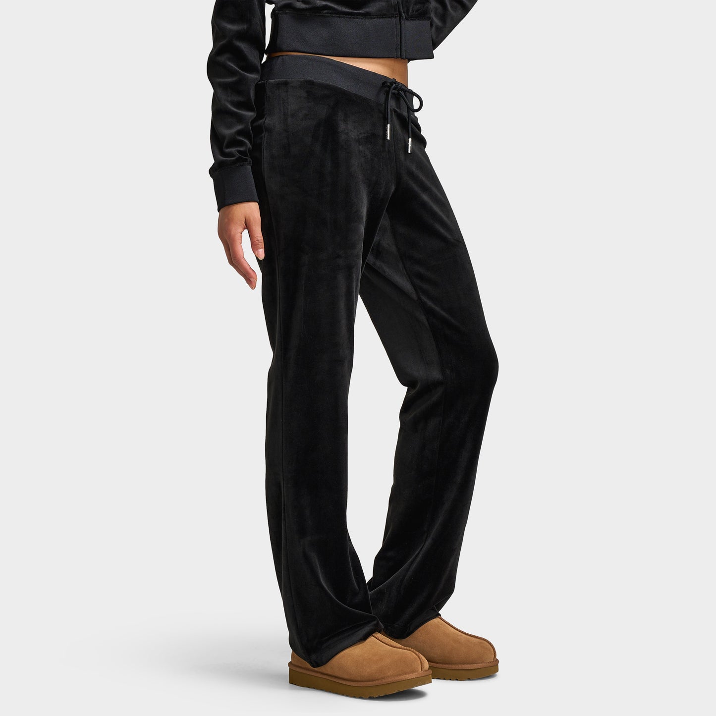 Juicy Couture Women's OG Big Bling Velour Track Pants / Liquorice