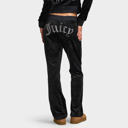 Juicy Couture Women's OG Big Bling Velour Track Pants / Liquorice