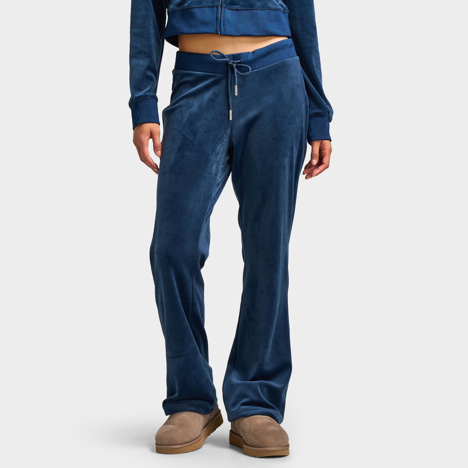 Juicy Couture Women's OG Big Bling Velour Track Pants Regal Blue