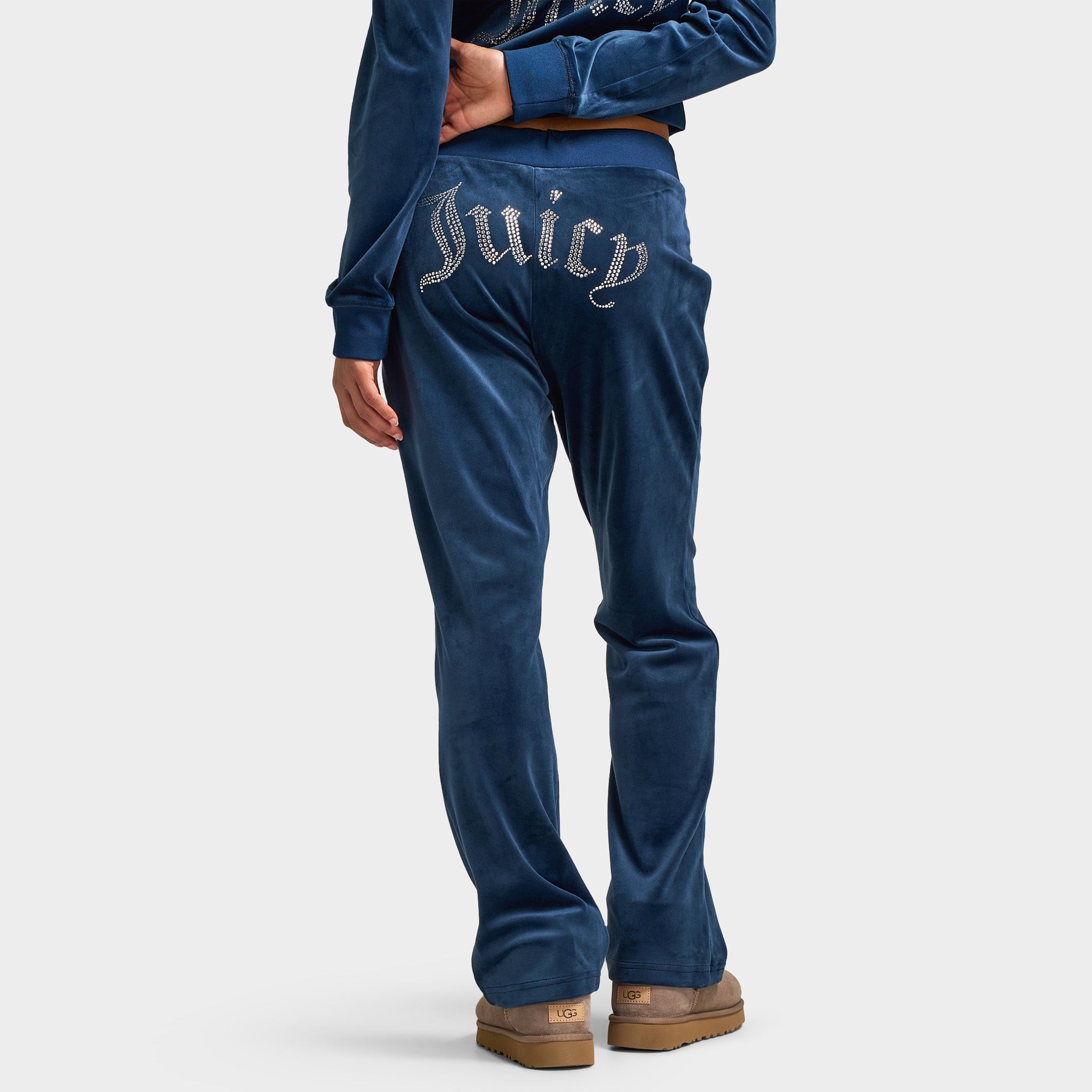 Juicy Couture Women's OG Big Bling Velour Track Pants