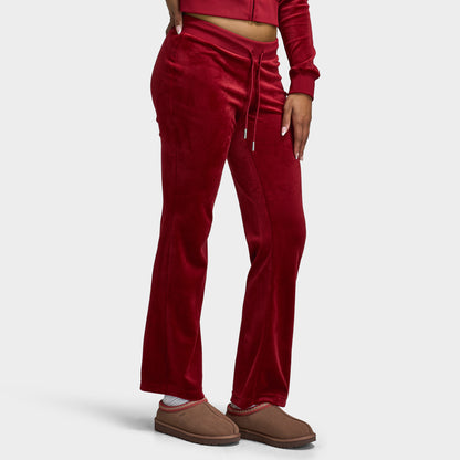 Juicy Couture OG Big Bling Pantalon en Velours  / Rouge Dahlia