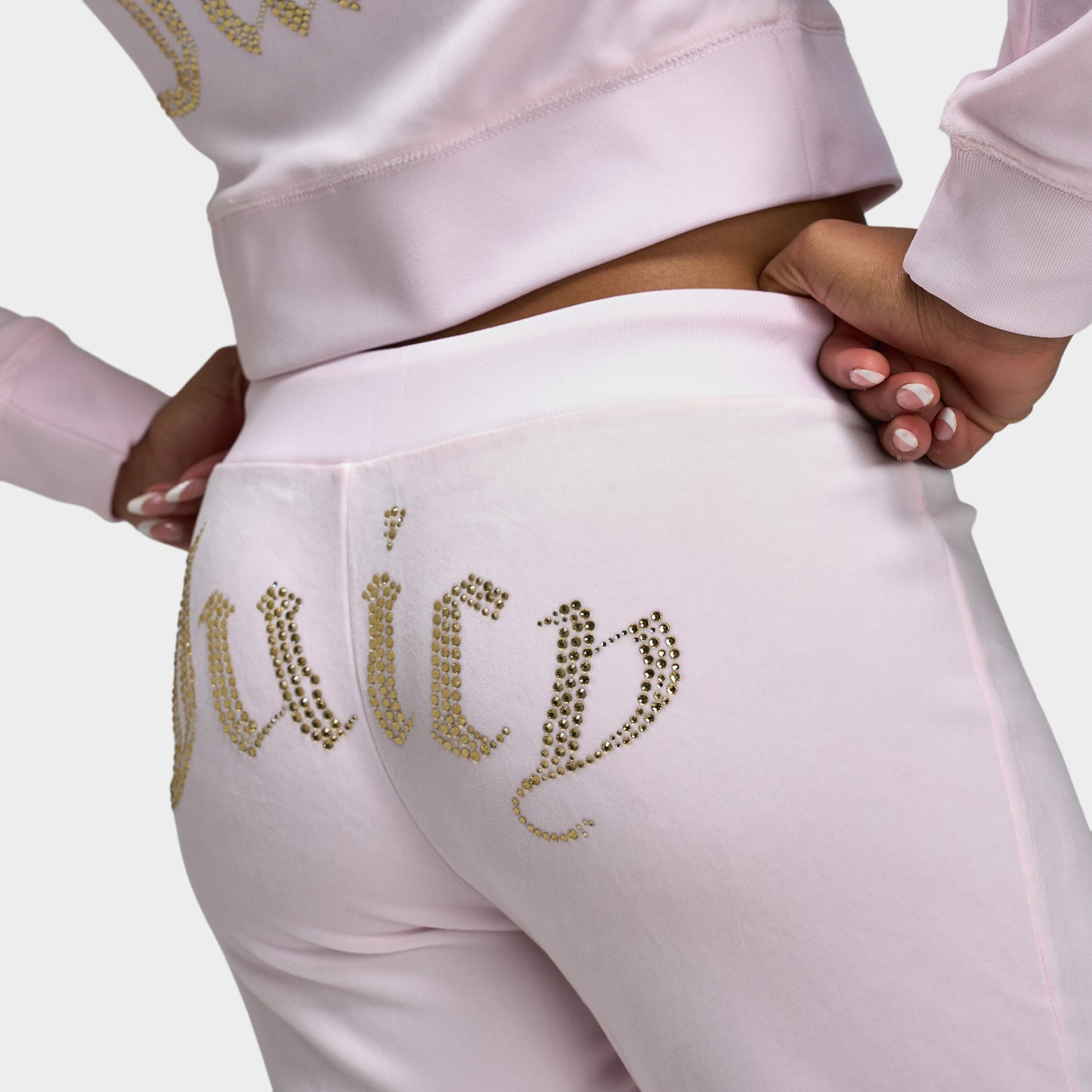 Juicy Couture OG Big Bling Velour Track Pants / Soft Glow
