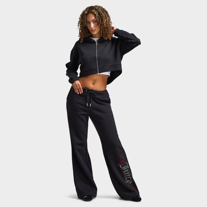 Juicy Couture Femmes Pantalon large en molleton Roses / Réglisse