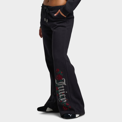 Juicy Couture Femmes Pantalon large en molleton Roses / Réglisse