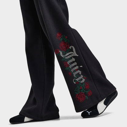 Juicy Couture Femmes Pantalon large en molleton Roses / Réglisse