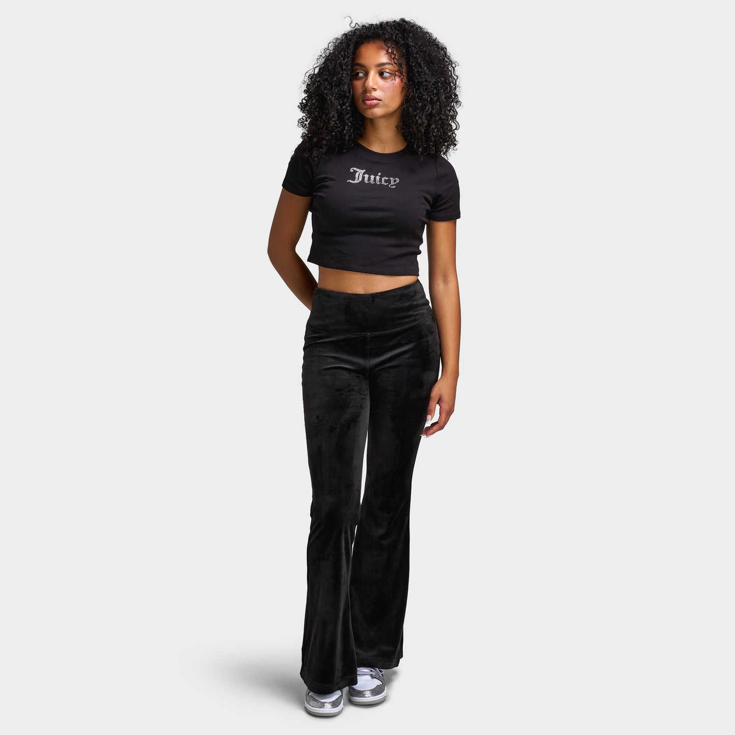 Juicy Couture Luxe Velour Pantalon de survêtement évasé en velours / Réglisse