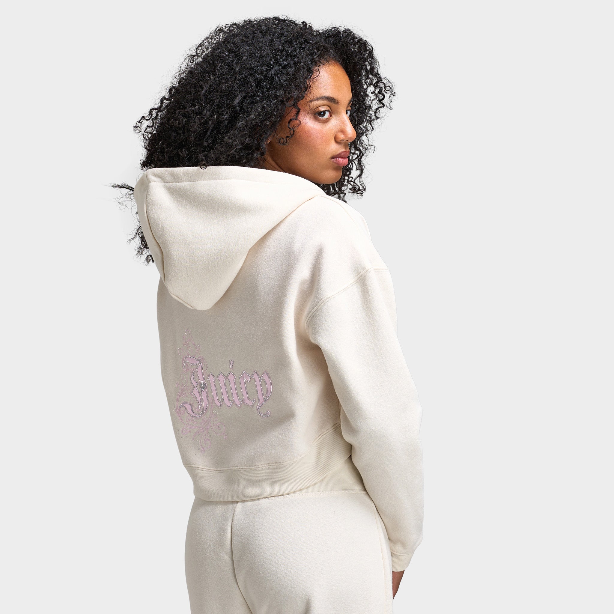 juicy Juicy Couture Cropped Fullzip Hoodie Cloud / Cherry Blossom – JD