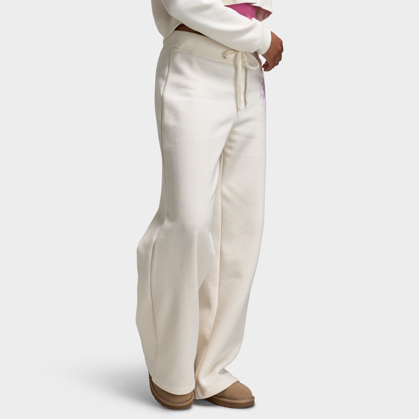 Juicy Couture Pantalon de survêtement large Inscription Hotfix Cloud / Cherry Blossom