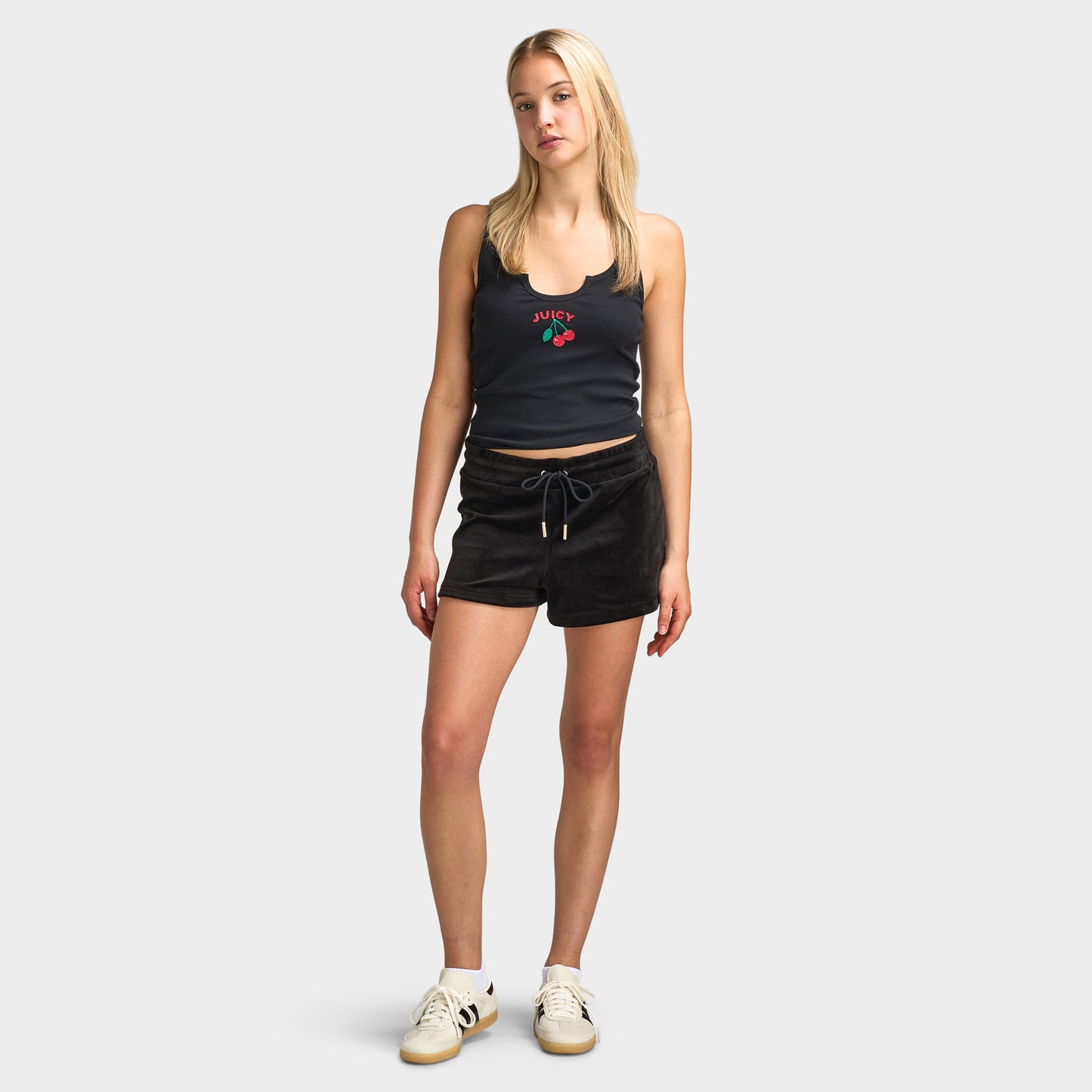 Juicy Couture Women's Drawstring Short With Hotflix / Liquorice