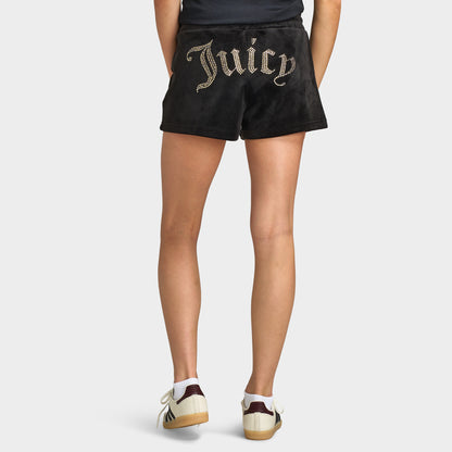 Juicy Couture Women's Drawstring Short With Hotflix / Liquorice