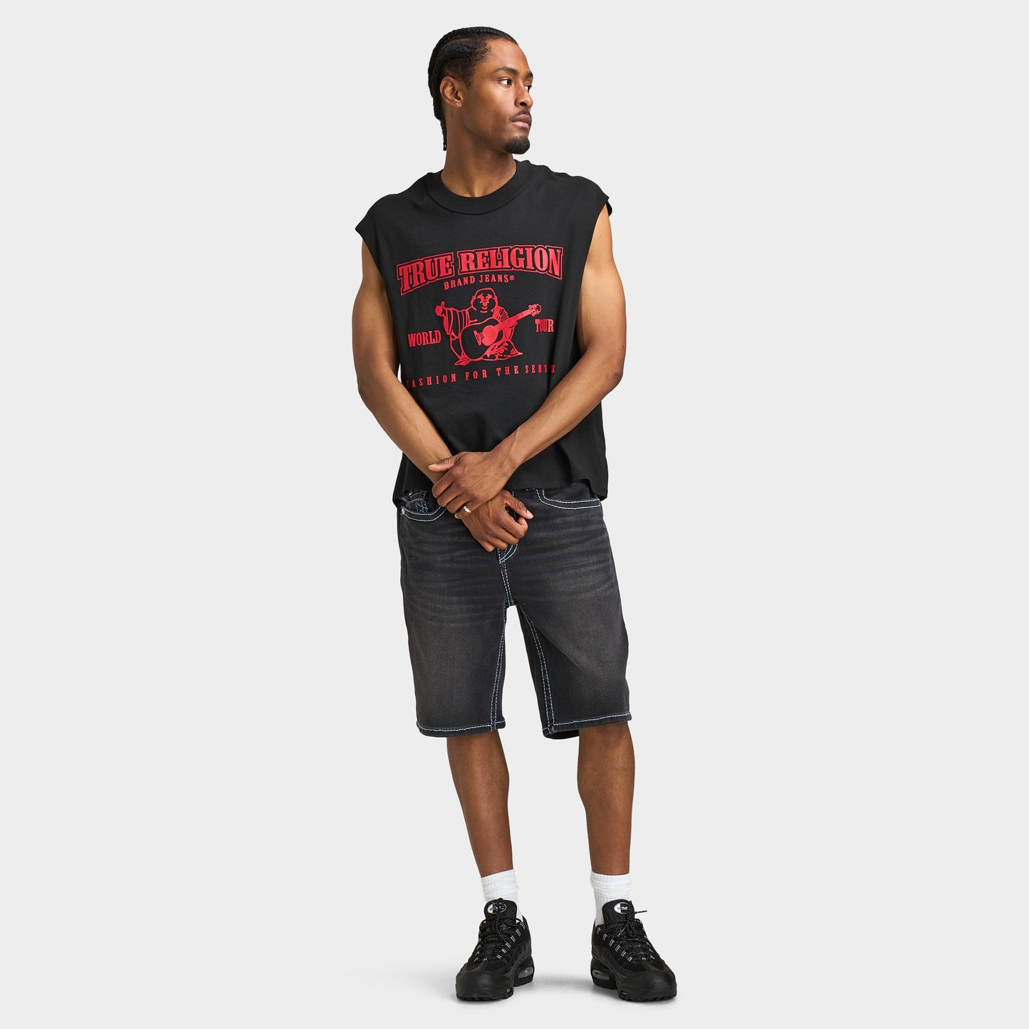True Religion T-shirt  Cut Off SRS Logo / Noir de Jais