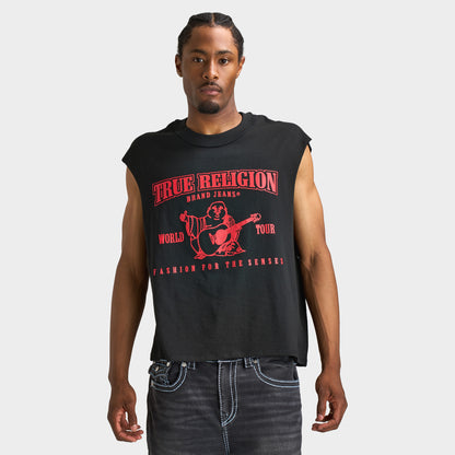 True Religion T-shirt  Cut Off SRS Logo / Noir de Jais