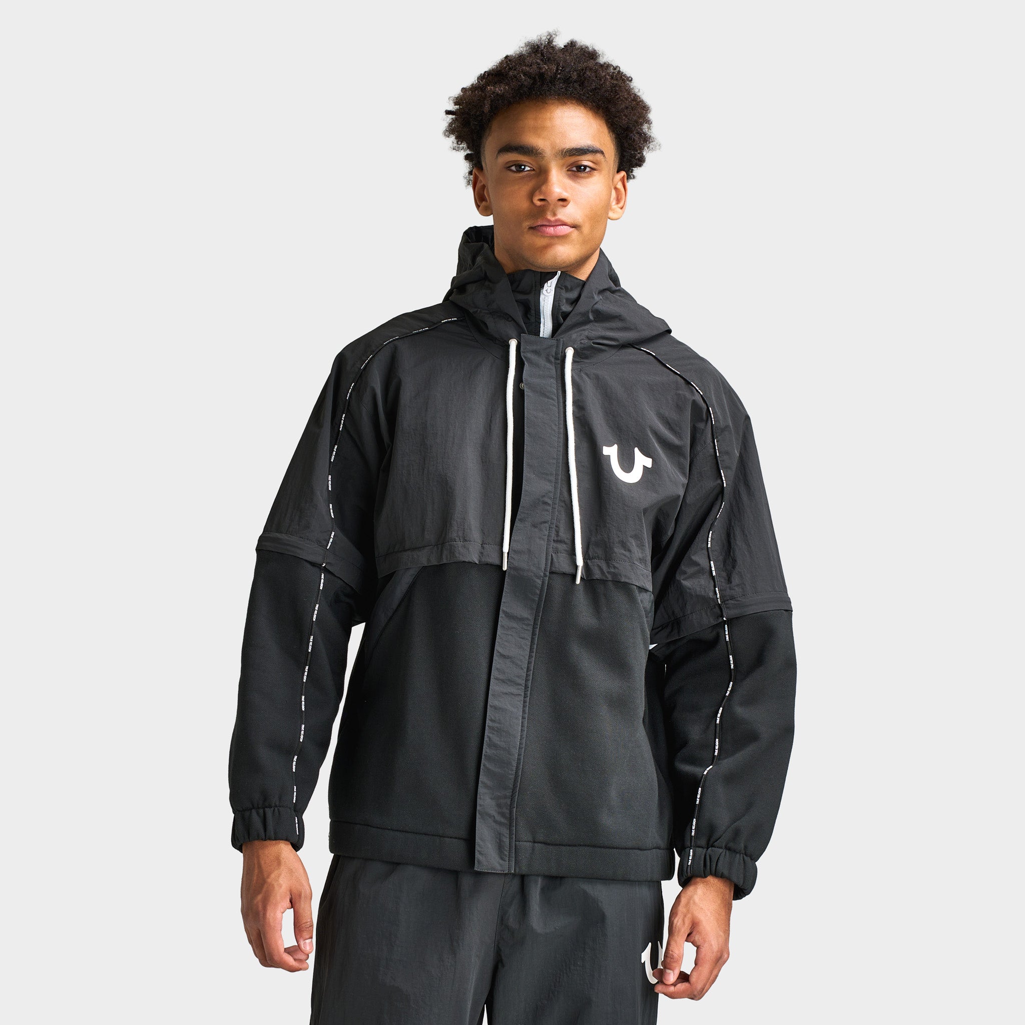 True Religion Nylon Fleece Zip Off Jacket / Jet Black – JD Sports