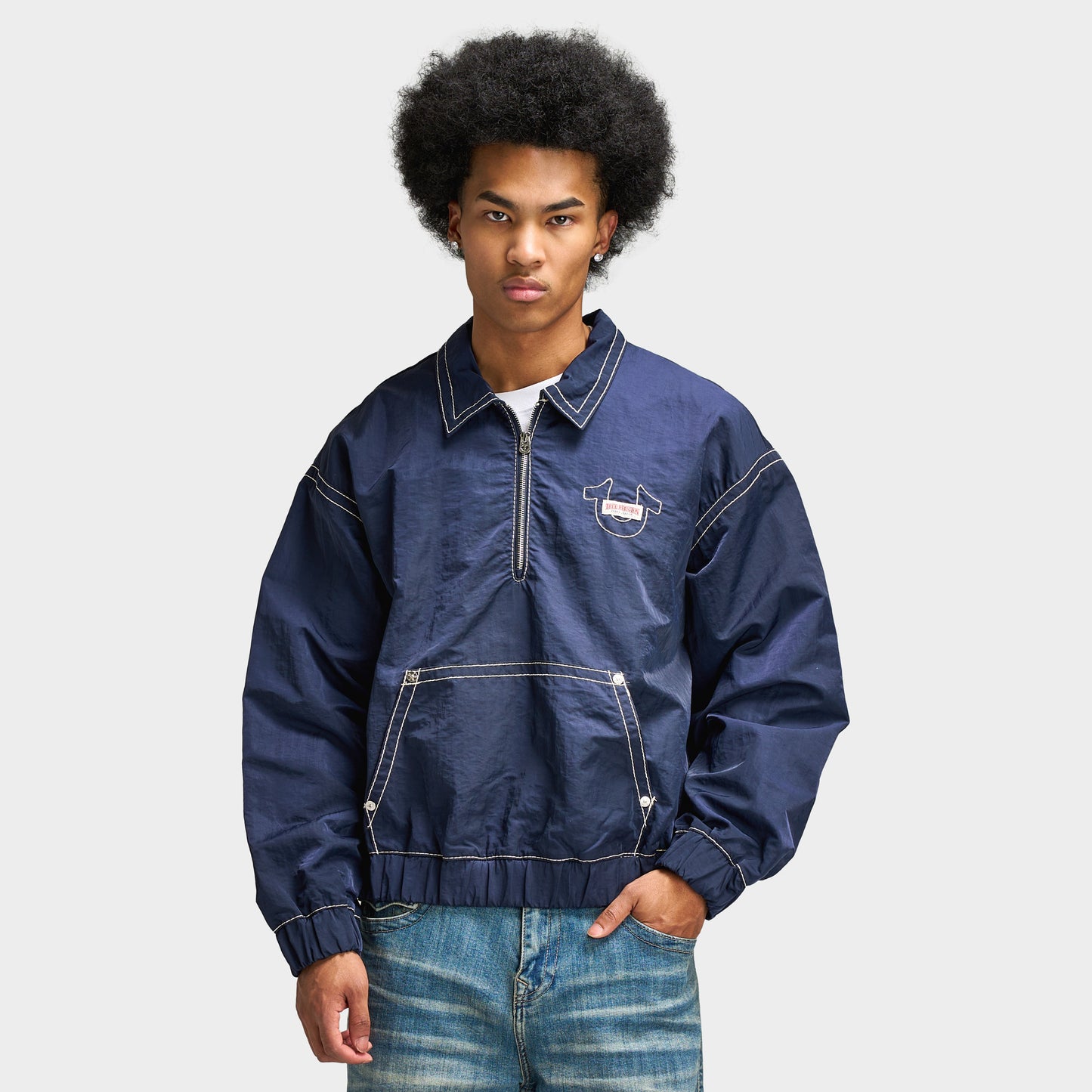 True Religion Big Nylon T Popover / Indigo Blue