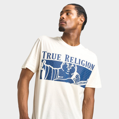 True Religion T-shirt à carreaux Bouddha / Blanc Hiver