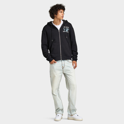 True Religion Chandail à Capuche Zippé avec Logo Bouddha / Noir