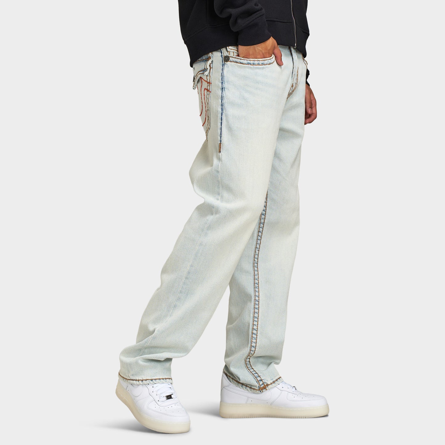 True Religion Jeans Bobby Super T Flap / Délavage clair Quiet Steel