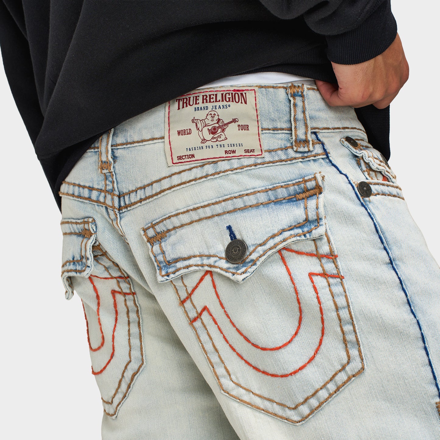 True Religion Jeans Bobby Super T Flap / Délavage clair Quiet Steel