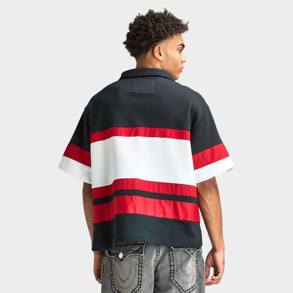 True Religion SS Polo de rugby Relax Rouge / Blanc - Noir