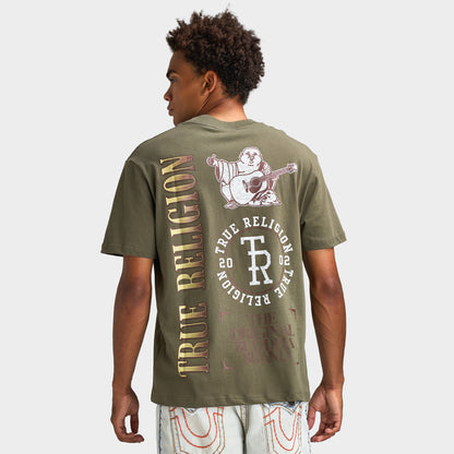 True Religion T-shirt à logo Empilé / Blanc