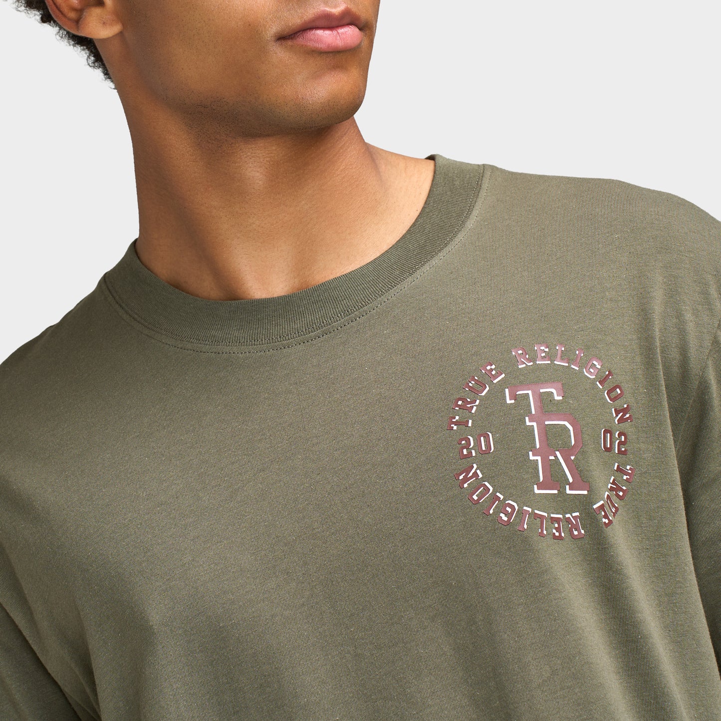 True Religion T-shirt à logo Empilé / Blanc