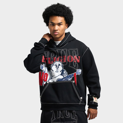 True Religion No1 Big T Hoodie / Jet Black