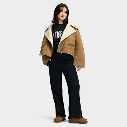 Blouson moto UGG Finnian Luxefluff / Châtaigne