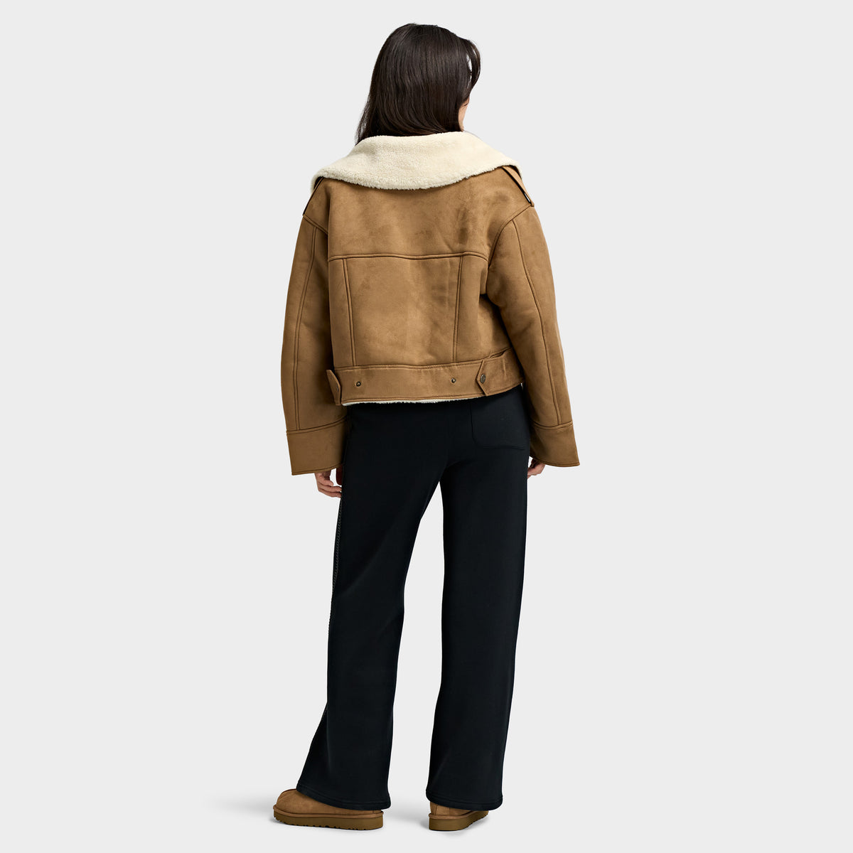 Blouson moto UGG Finnian Luxefluff / Châtaigne