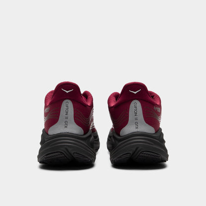 HOKA Clifton 11 GTX Varsity Burgundy / Carbon Black