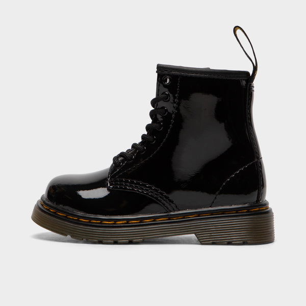 Kids black shop patent dr martens