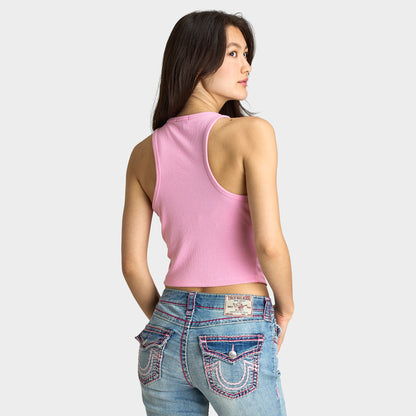 True Religion - Débardeur femme Buddha Goddess / Rose prismatique
