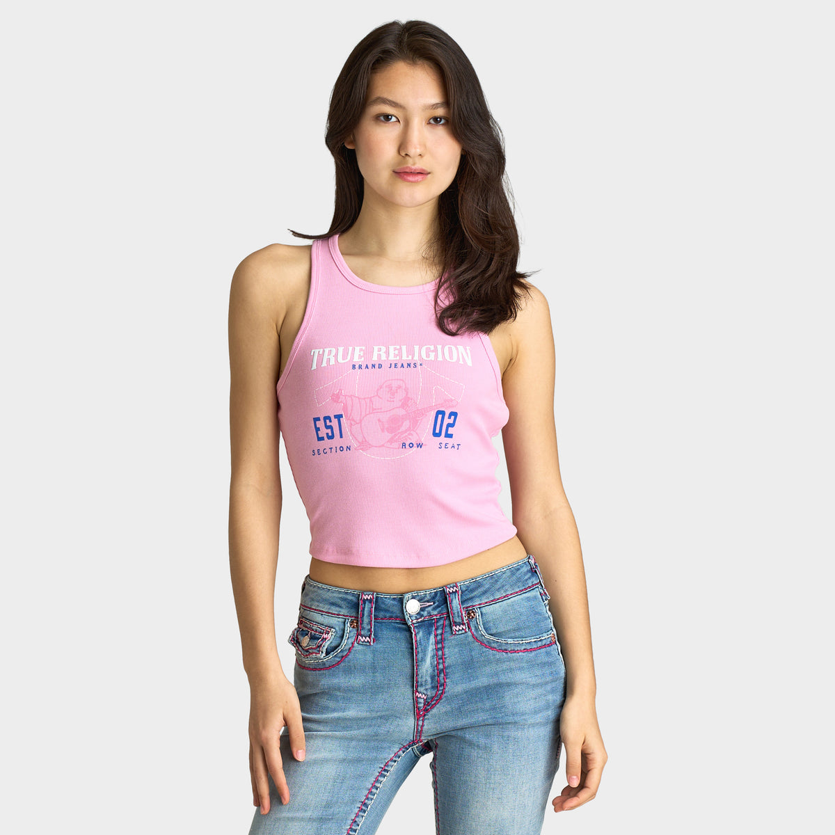 True Religion - Débardeur femme Buddha Goddess / Rose prismatique