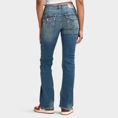 True Religion Women's Becca Mid Rise Bootcut Super T Flap / Orchid Breeze