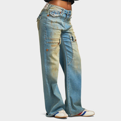 True Religion Women's Carpenter Bobbi Flap Big T / Winter Breeze
