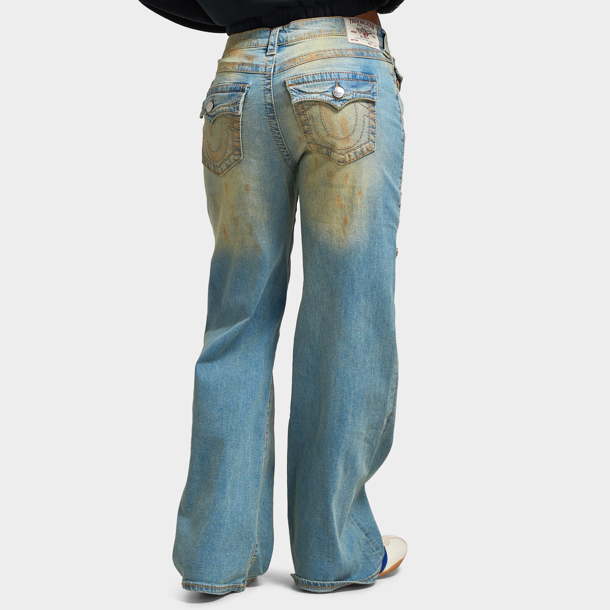 True Religion Women's Carpenter Bobbi Flap Big T / Winter Breeze