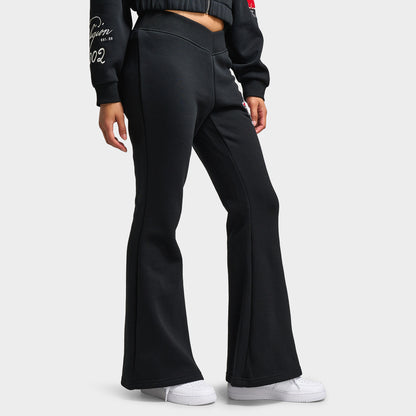True Religion Women's Crystal V WB Flare Pants / Jet Black