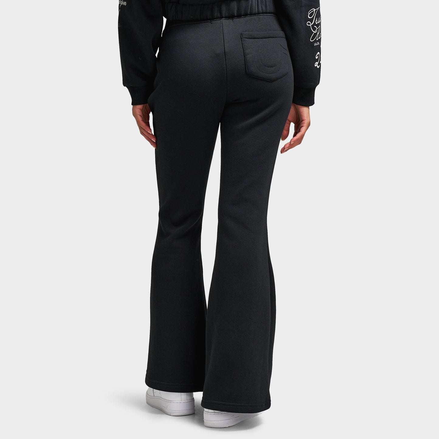 True Religion Women's Crystal V WB Flare Pants / Jet Black