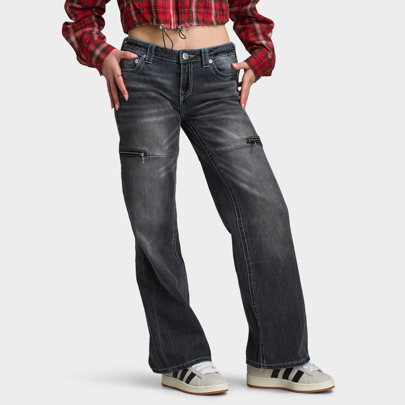 True Religion Women's Bobbi Low Rise Baggy Big T / Moonlight Tide – JD ...
