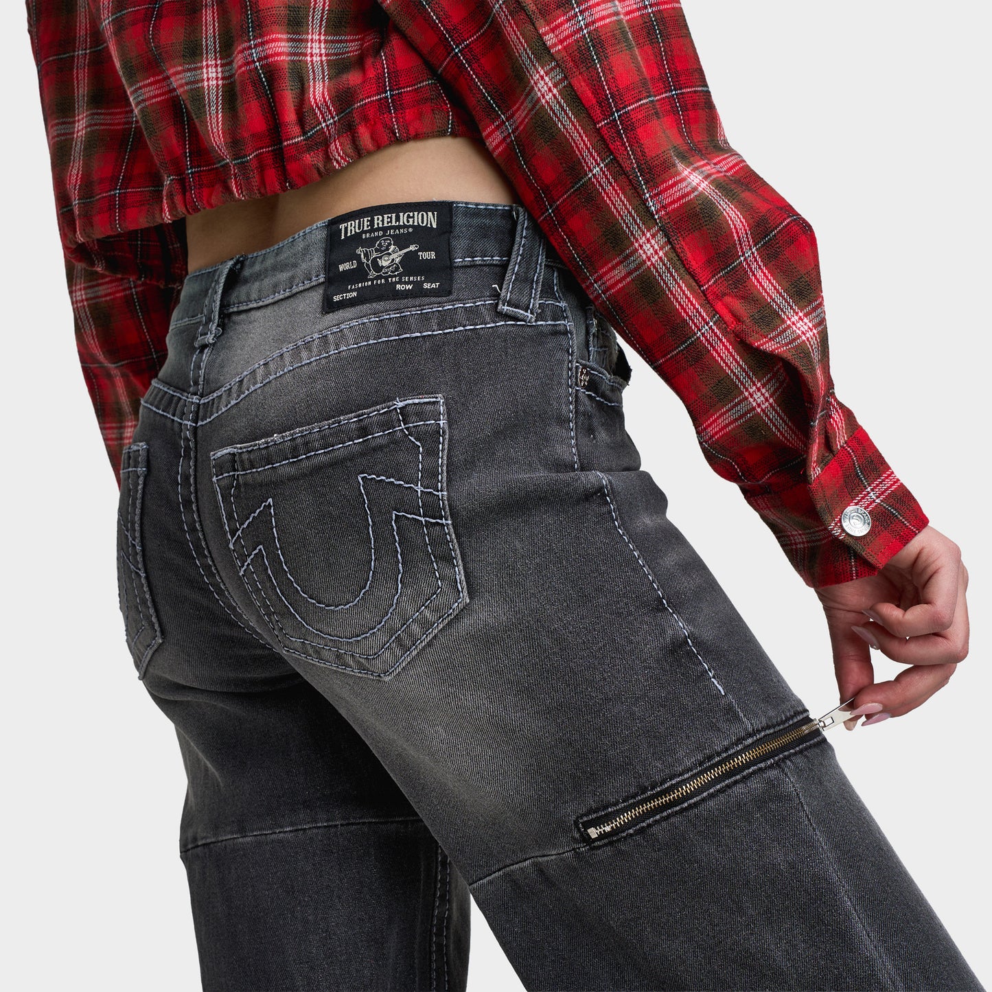 True Religion Femmes Bobbi à taille basse ample T-Shirt / Marée au clair de lune