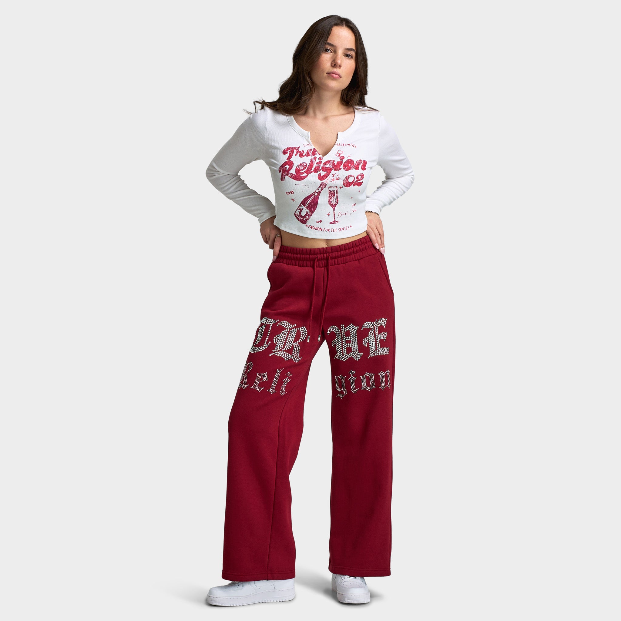 True Religion Women's Crystal Wide Leg Pants / Rhubarb – JD Sports
