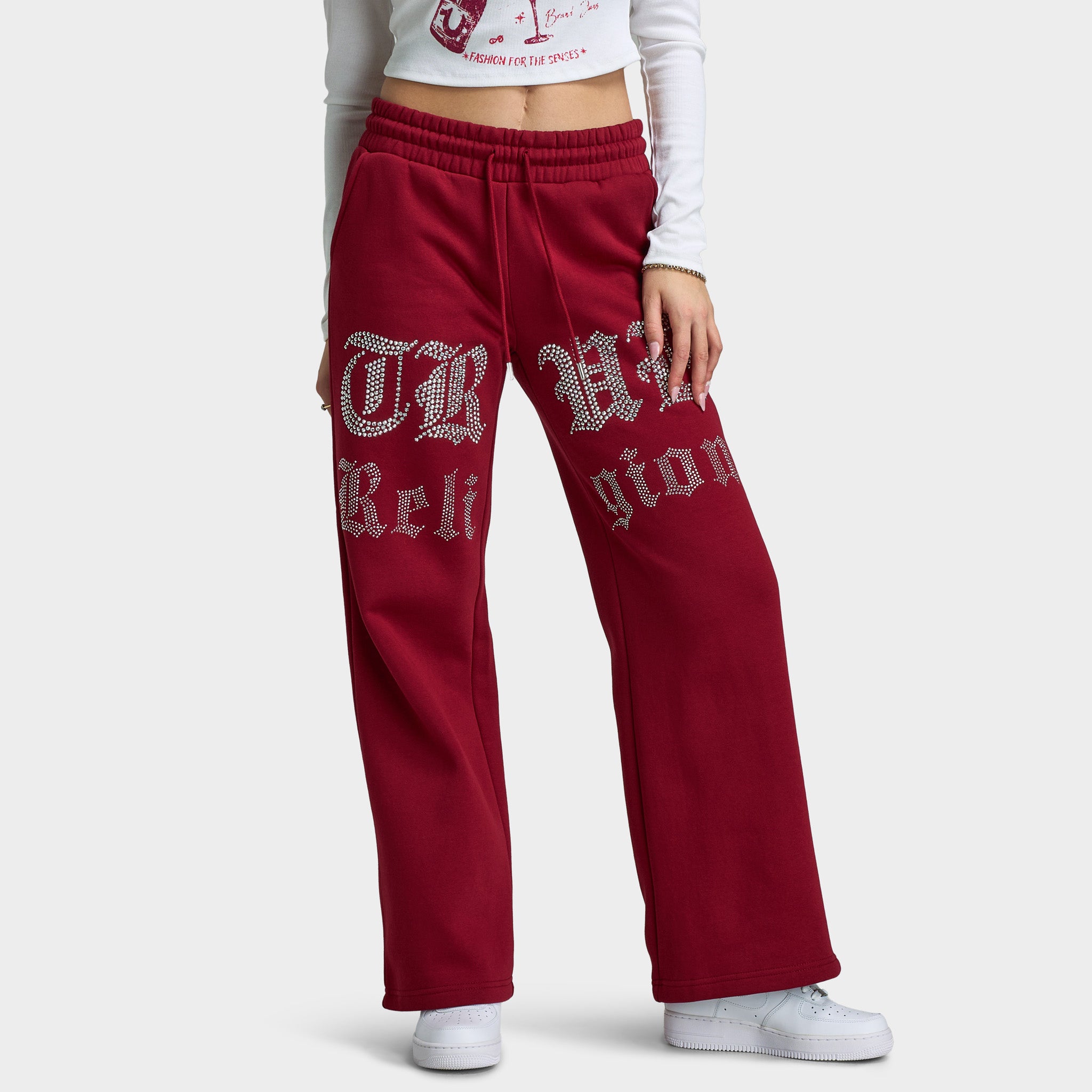 True Religion Women's Crystal Wide Leg Pants / Rhubarb – JD Sports