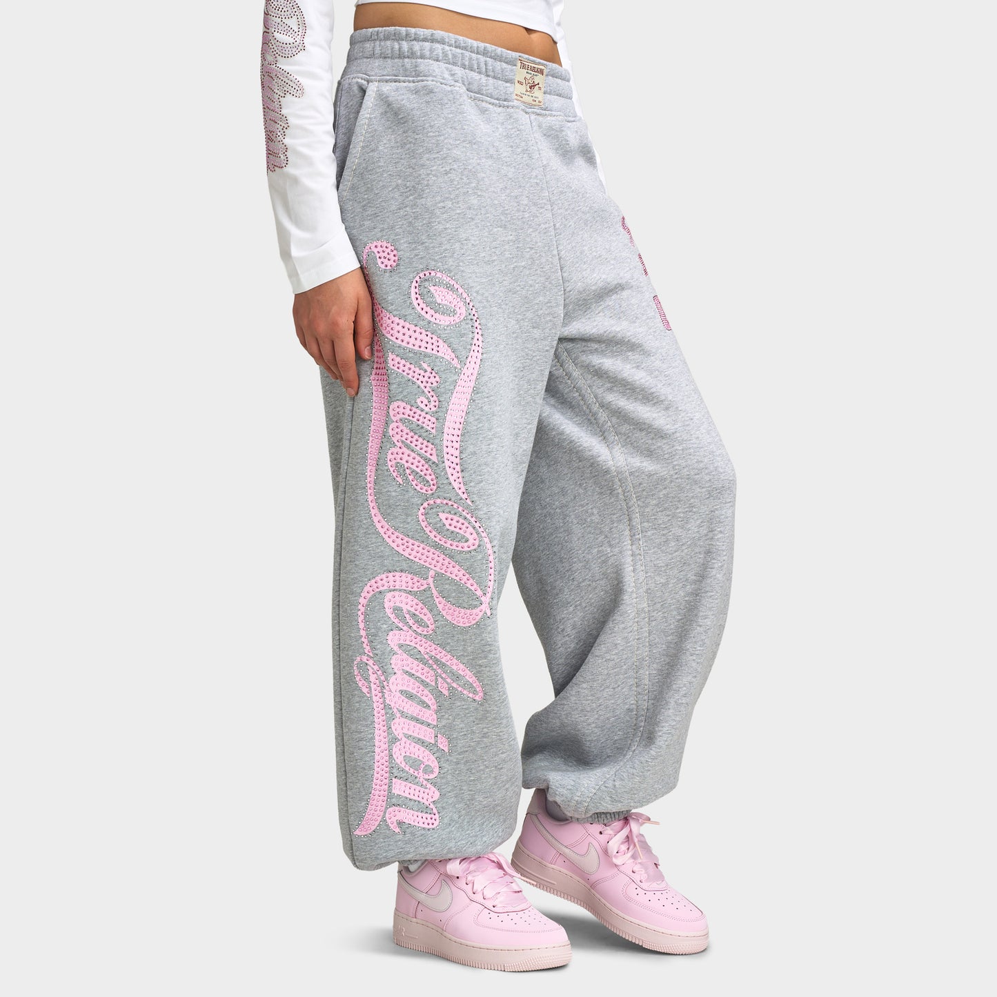 True Religion Jogging ample Big T Crystal / Gris chiné