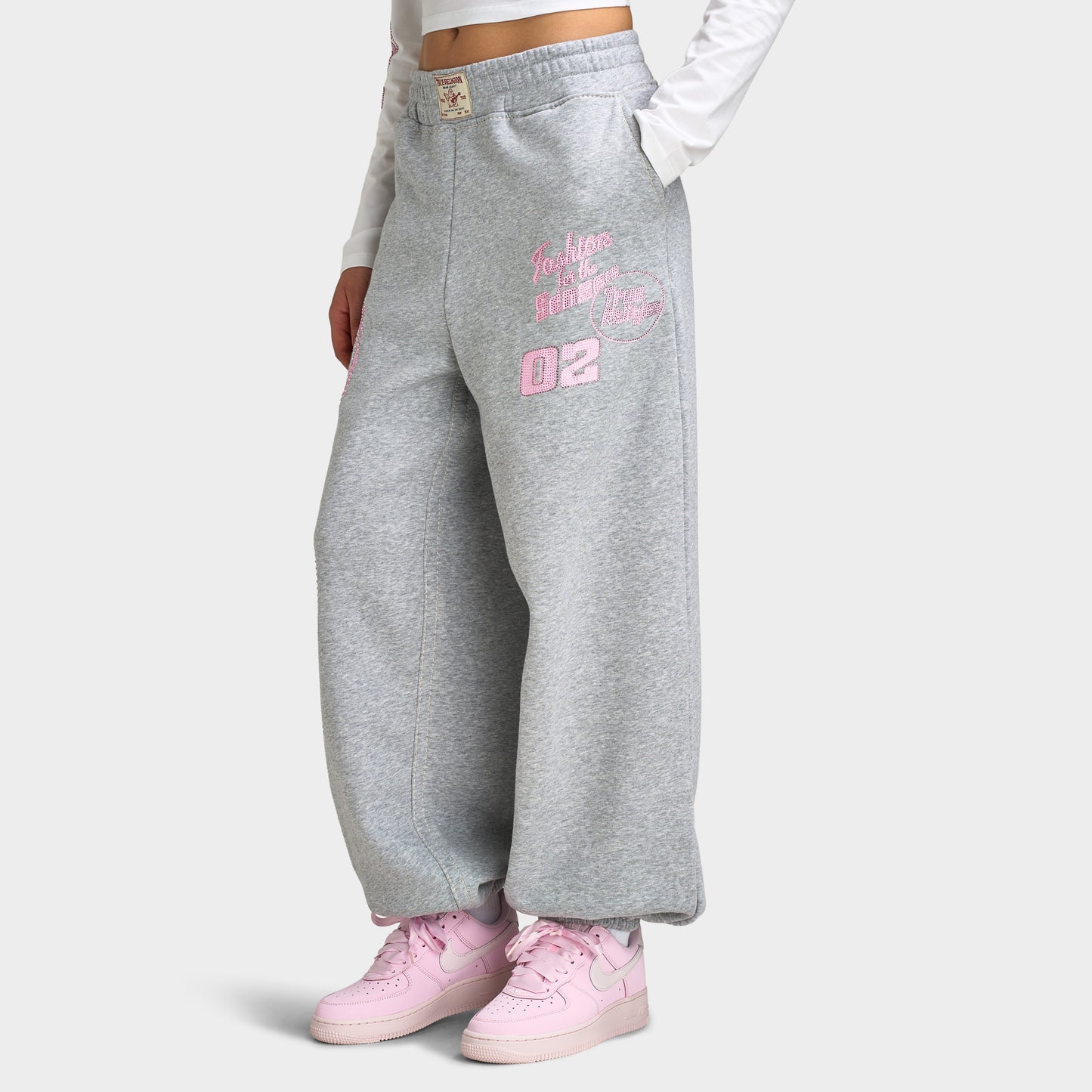 True Religion Jogging ample Big T Crystal / Gris chiné