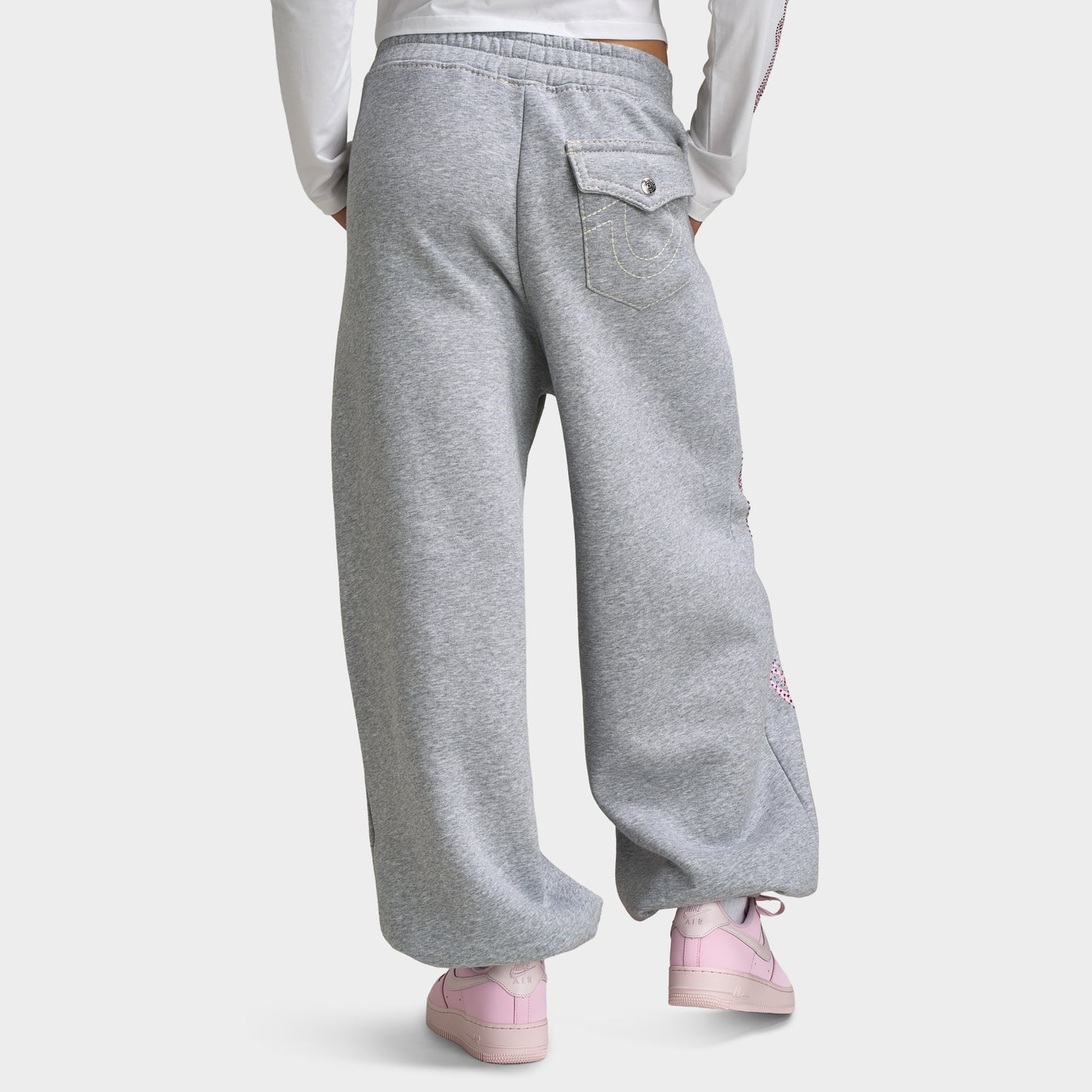 True Religion Jogging ample Big T Crystal / Gris chiné
