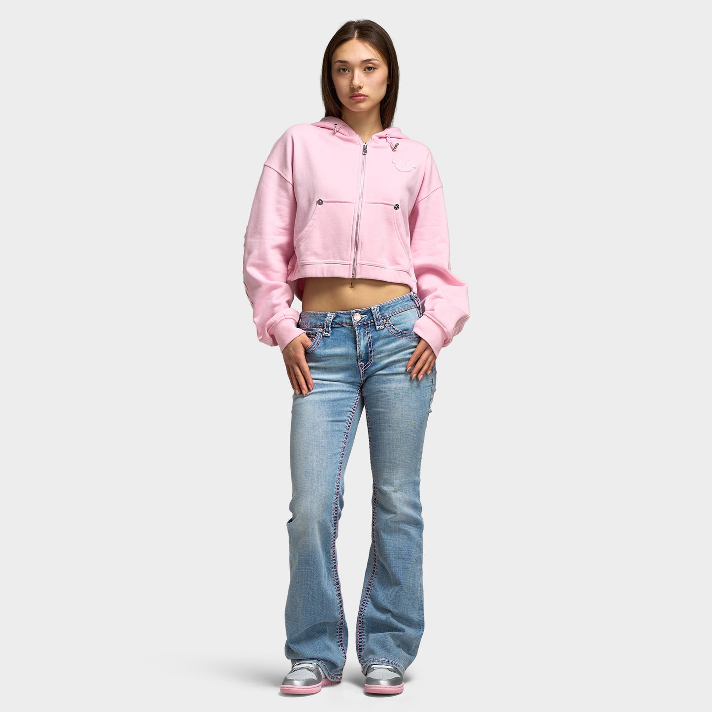 True Religion Femmes Chandail à Capuchon Zippé / Conte de fées
