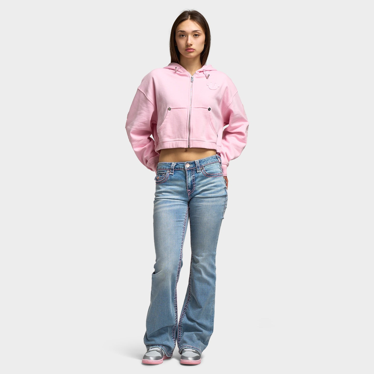 True Religion Femmes Jean Becca Taille Mi-Haute Coupe Bootcut Super T Flap / Champagne Glow