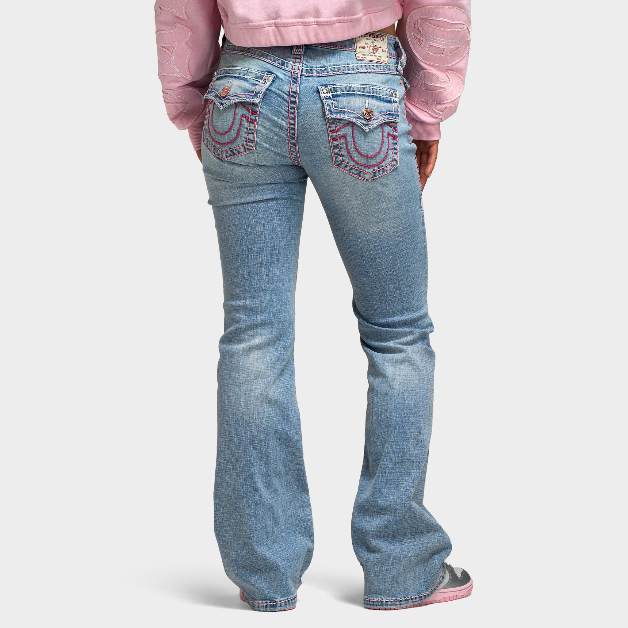 True Religion Women's Becca Mid Rise Bootcut Super T Flap