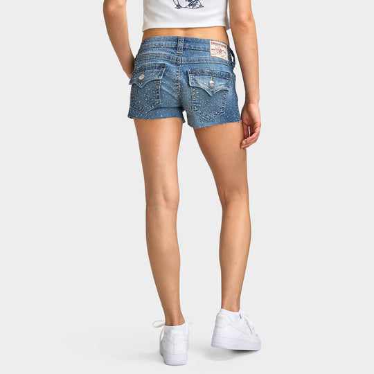 True Religion Crystal All Over Joey LR Cut Off Short Flap / Sugar Swirl