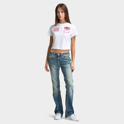 True Religion Jean Becca semi-évasé Super T Flap / Rouge Séquoia