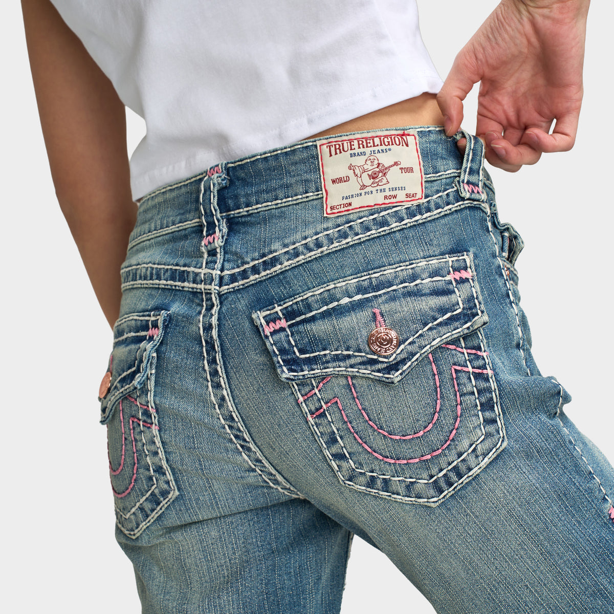 True Religion Jean Becca semi-évasé Super T Flap / Rouge Séquoia